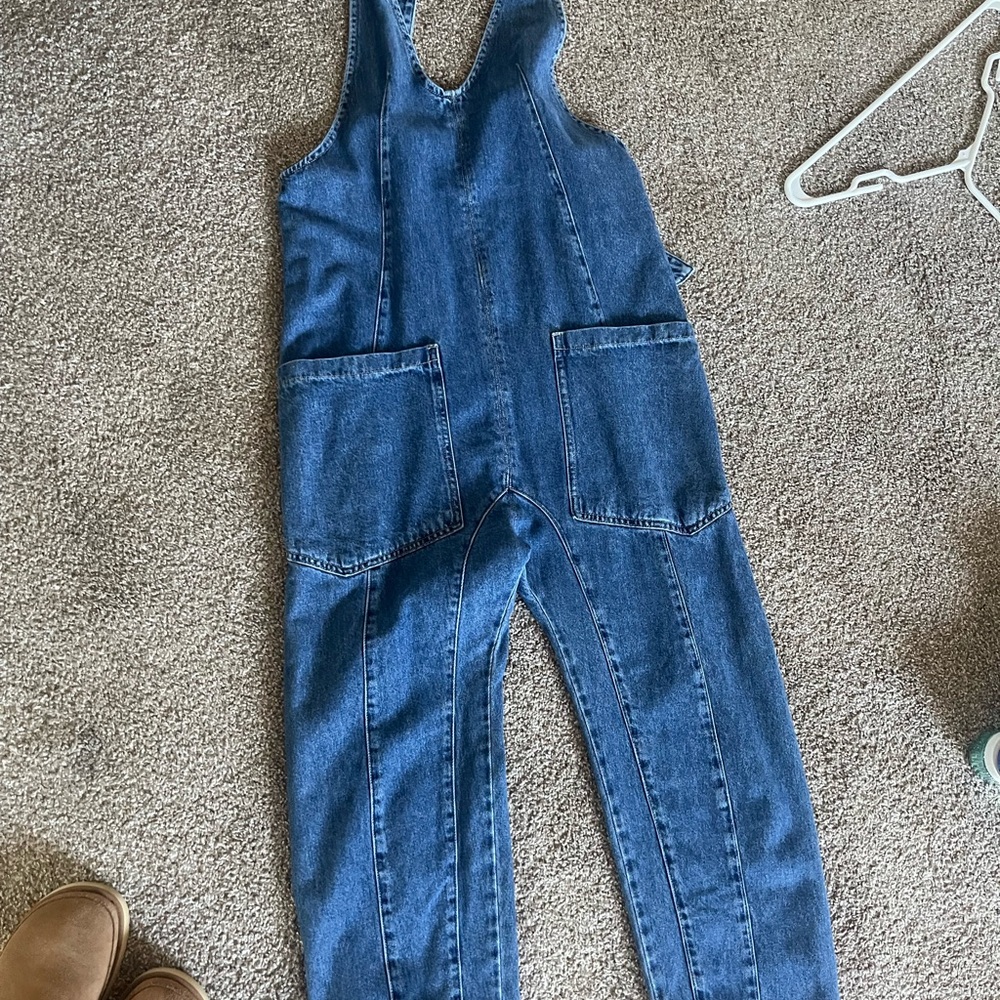 We The Free Blue Denim Overalls